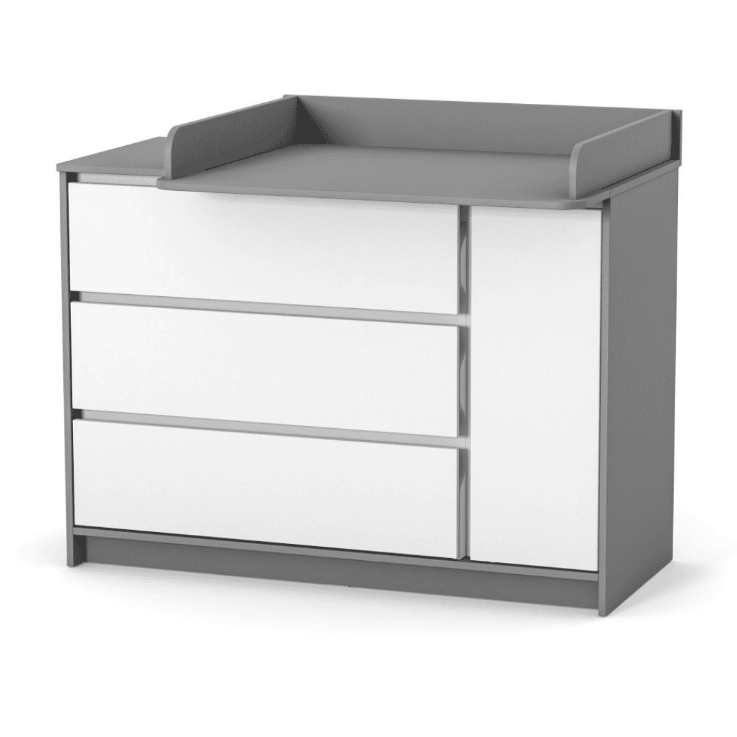 Dětská komoda Lovitto Gekko Kids, 120x51x87cm, Bílá / Grafitová